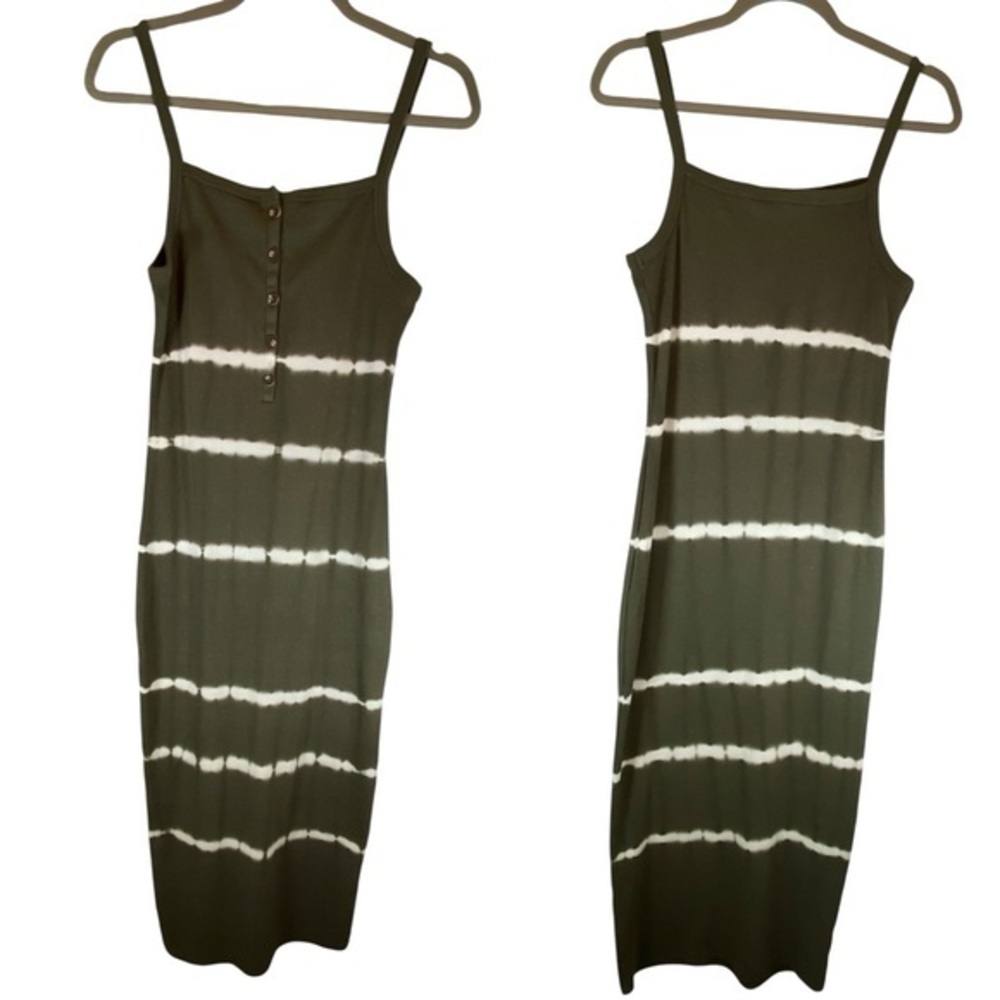 FOREVER 21 Green Tie Dye Maxi Tank Dress M